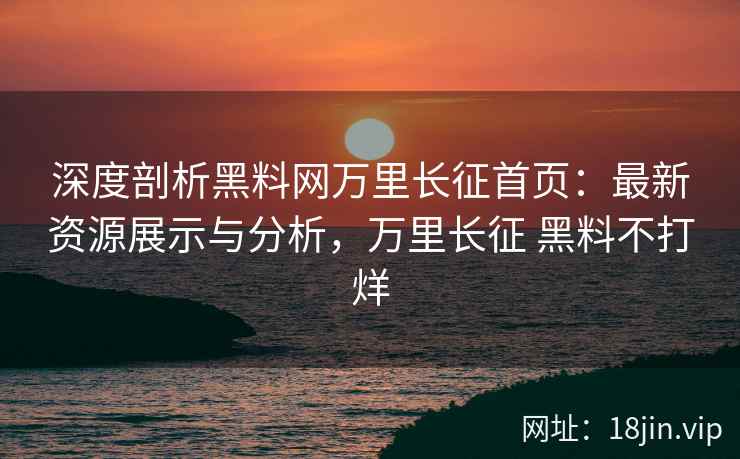 深度剖析黑料网万里长征首页：最新资源展示与分析，万里长征 黑料不打烊