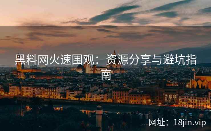 黑料网火速围观：资源分享与避坑指南