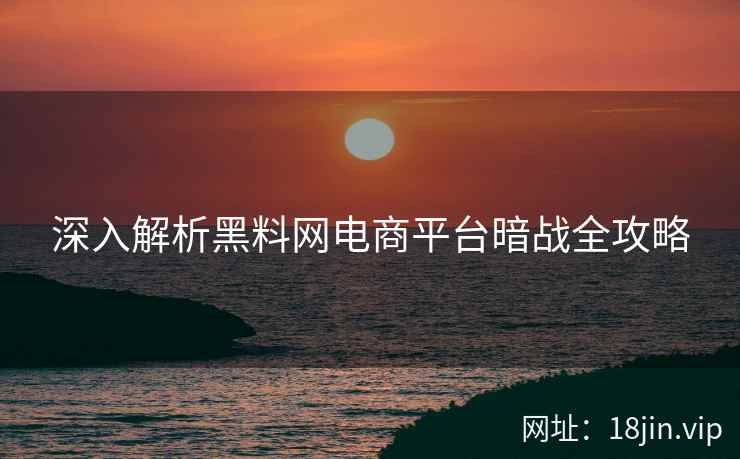 深入解析黑料网电商平台暗战全攻略