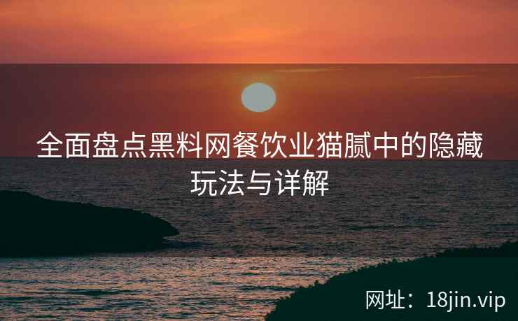 全面盘点黑料网餐饮业猫腻中的隐藏玩法与详解